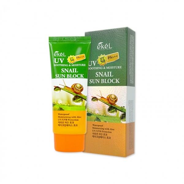 이켈 수딩앤모이스쳐 스네일 선블럭(70ml) 선크림 자외선차단제 선블록 썬밤 SPF50+ PA+