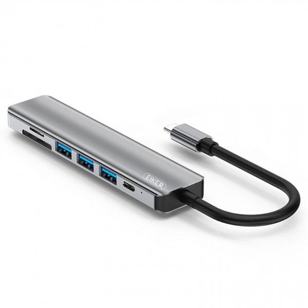 EIKER 7in1 c타입 멀티허브 USB3.0 썬더볼트HDMI PD충전