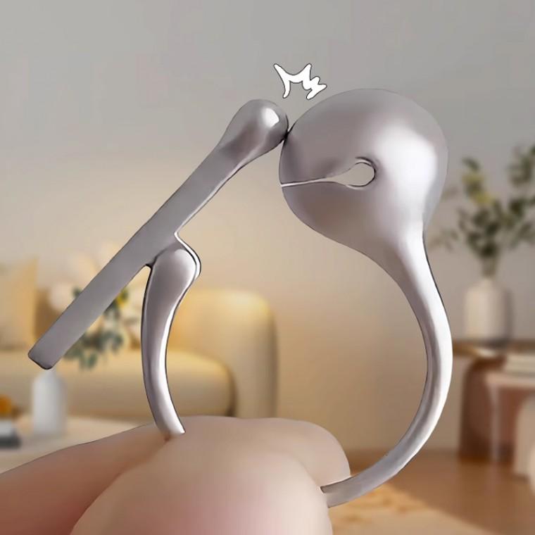 목탁반지 스프링 있는 목탁링 스트레스해소 우정링 불교 특이한반지