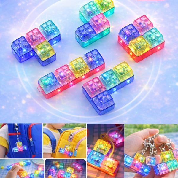 자광 딸깍이키링 키캡 LED4구 테트리스게임1p 판촉물 키링 반짝이키링 가방 키보드 클릭키링 열쇠고리