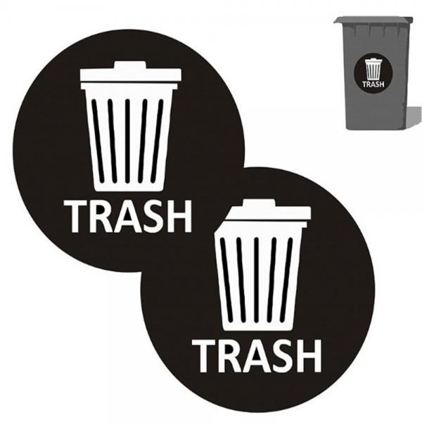 재활용 휴지통 TRASH 원형 라벨 스티커