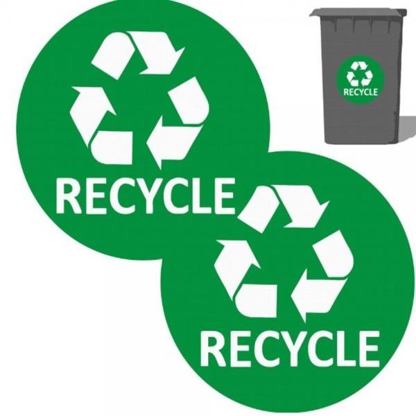분리수거 휴지통 RECYCLE 원형 라벨 스티커