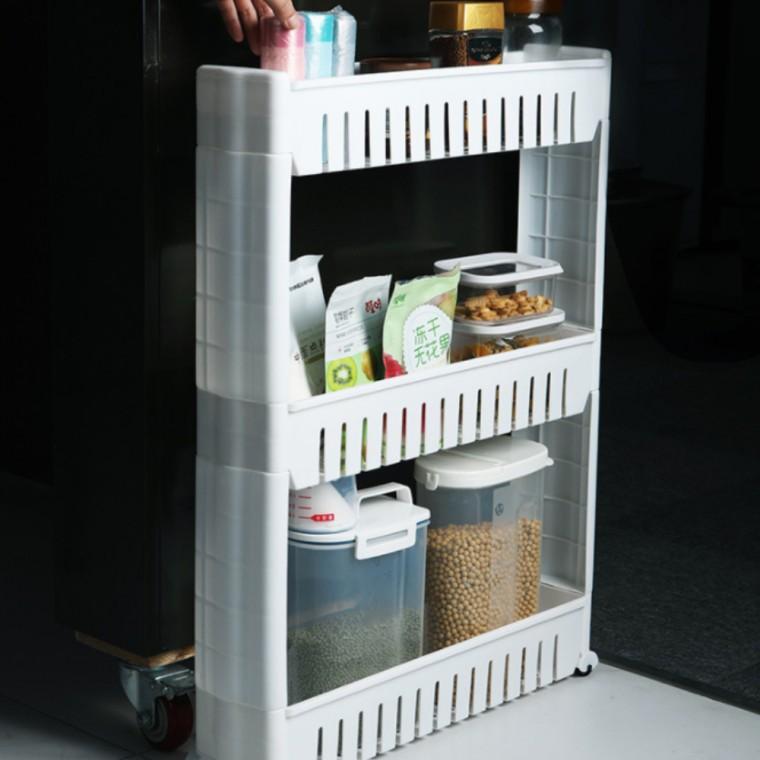 이동식 3단 틈새 수납함 공간활용 원룸 주방 욕실 화장실 거실 다용도 정리함