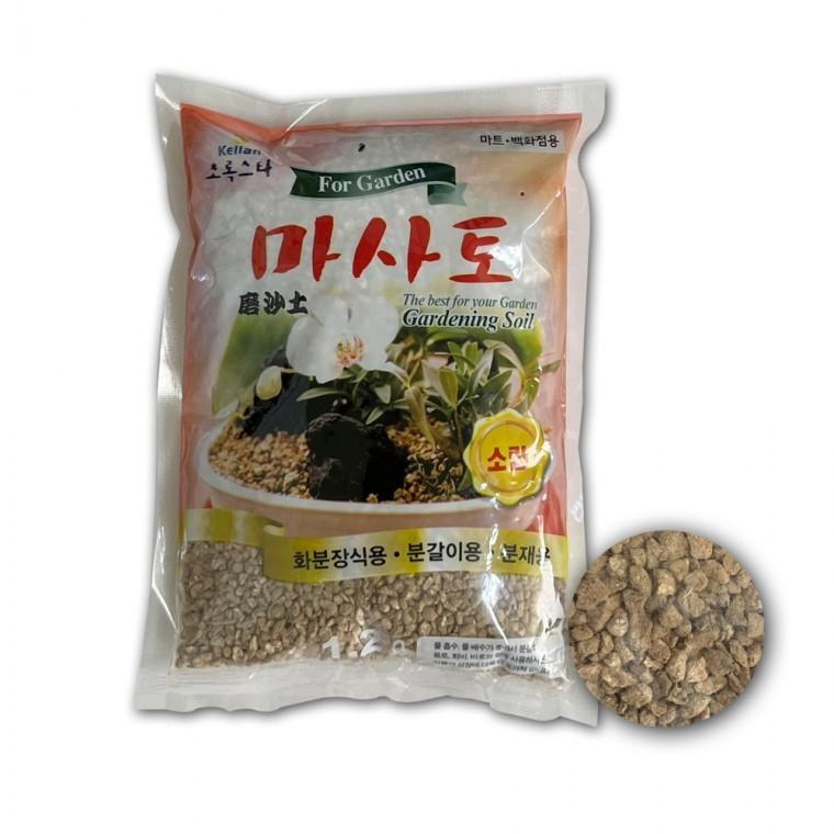 초록스타 마사토 소립 1.2L 다육이 분갈이흙 배양토 화분용 저염성 원예흙