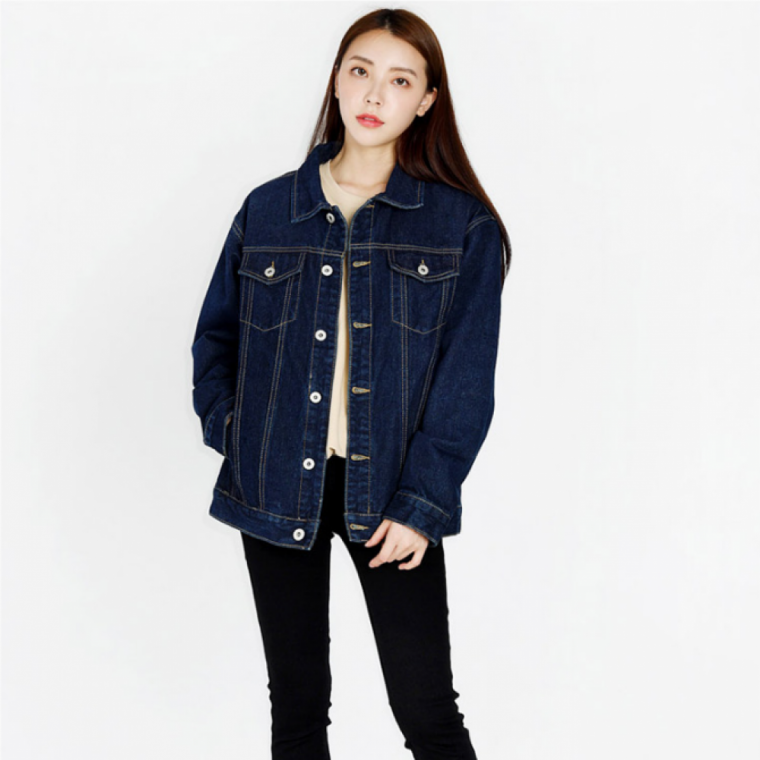 기본 청자켓 여성 봄가을 데님 워싱 코튼 1P 데일리