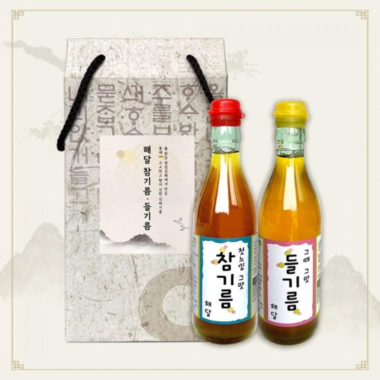 참기름+들기름 2구 케이스 100% 통참깨 통들깨 진짜기름 딱1회만 저온착압엄수 생참기름 명절선물