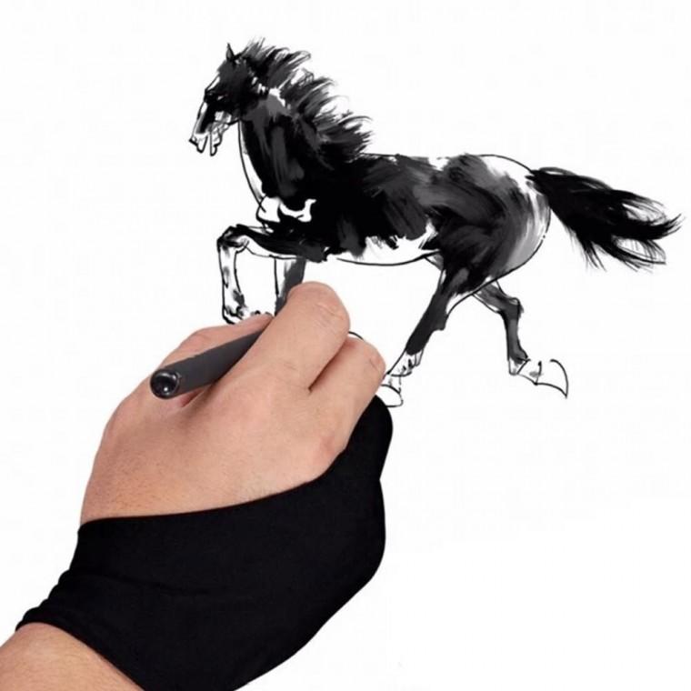 드로잉장갑 아티스트용장갑 손가락두개용 타블렛 장갑