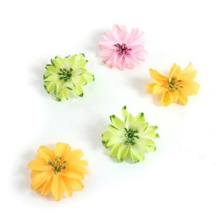 반짝이 큰꽃 꽃머리(5개) 연두