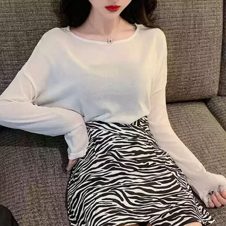 인기 시스루 긴팔티 데일리룩 패션 스트랩 티셔츠