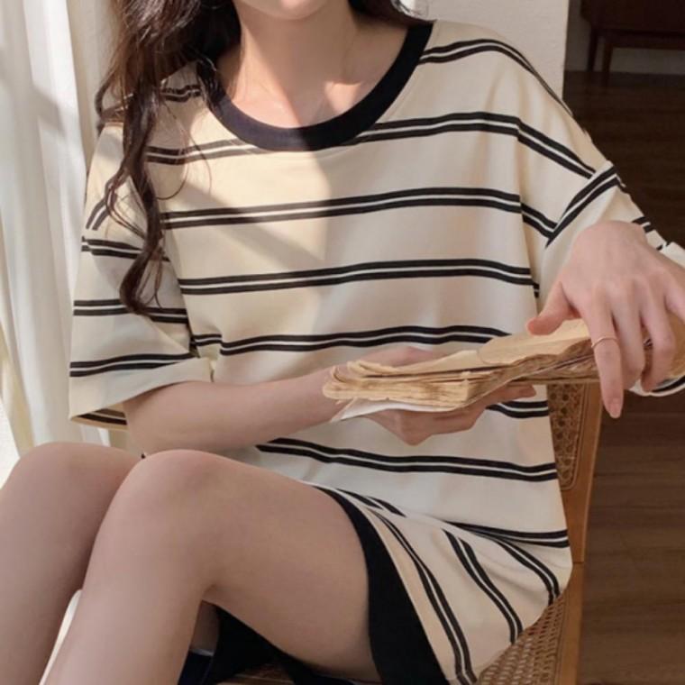 여성 여름 데일리 캡내장 단가라 반팔 반바지 상하의 세트