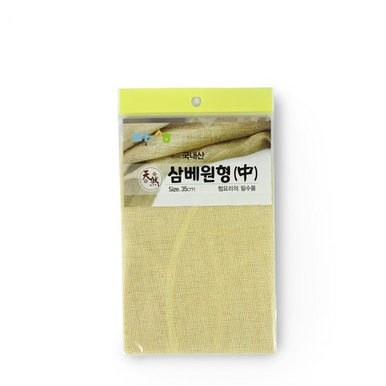 바른생활 삼베원형 (중) 35cm 찜시트 찜기깔개 면보