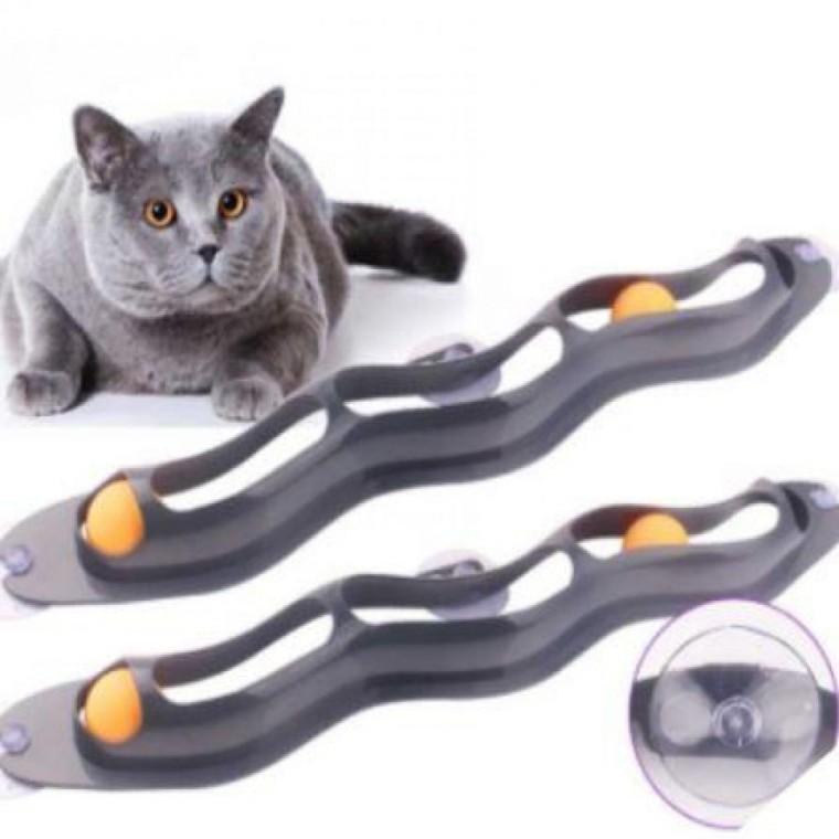 윈도우볼 고양이 장난감 트랙 창 빨판 공 애완동물 개