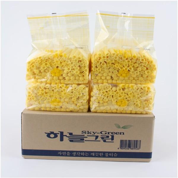 하늘그린 덕용물티슈 노랑 업소용 일회용 식당물수건 60g 400매/600매(220x190)