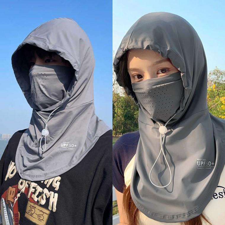 남녀공용 라이더 페이스 끈조절 일체형 마스크 모자