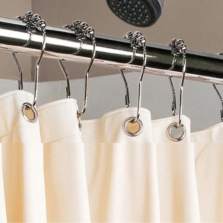 샤워커튼후크 12pcs 스테인레스 목욕 롤러 볼 홈 욕실