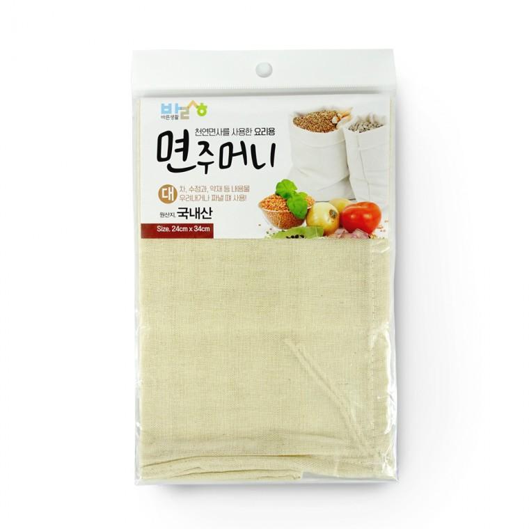 바른생활 면주머니 (대) 24x34cm 찜시트 찜기깔개 면보