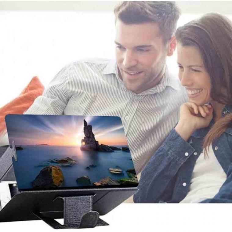 화면확대기 휴대폰 3d hd 증폭기 돋보기 스탠드 홀더