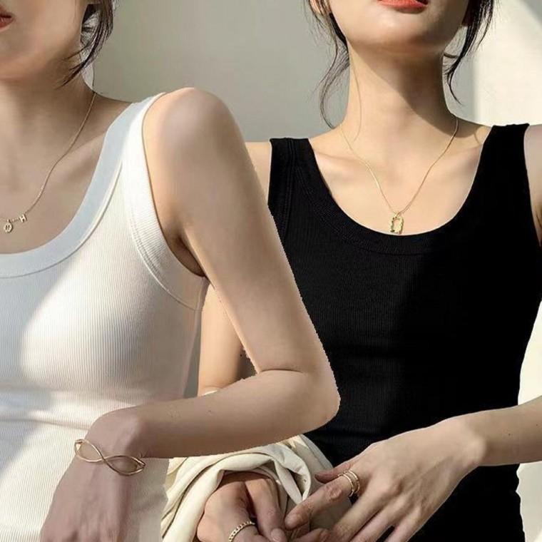 2색 1개 여름 냉감 쿨링 골지나시 여성 쿨나시 민소매 이너나시 여름나시 레이어드 이너