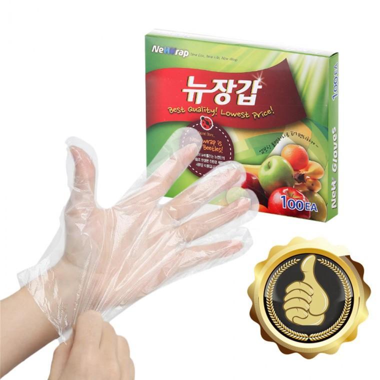 뉴장갑 100매 일회용장갑 비닐장갑 투명 위생장갑