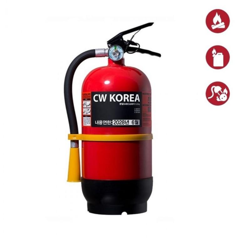 국산 소화기 3.3kg ABC 분말소화기 스티커포함