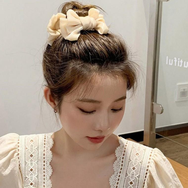고급스럽고 예쁜 리본 데일리 당고머리 여성 집게핀