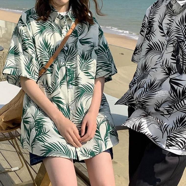 9종 1개 루즈핏 해변 반팔티셔츠 하와이안 남방셔츠 비치웨어 바캉스 휴양지 커플웨어