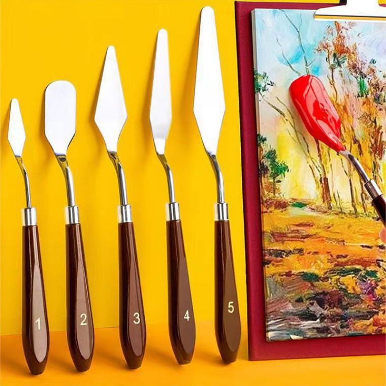 SelM 5pc 페인팅 나이프 미술 유화 아크릴 물감 백드롭 세트