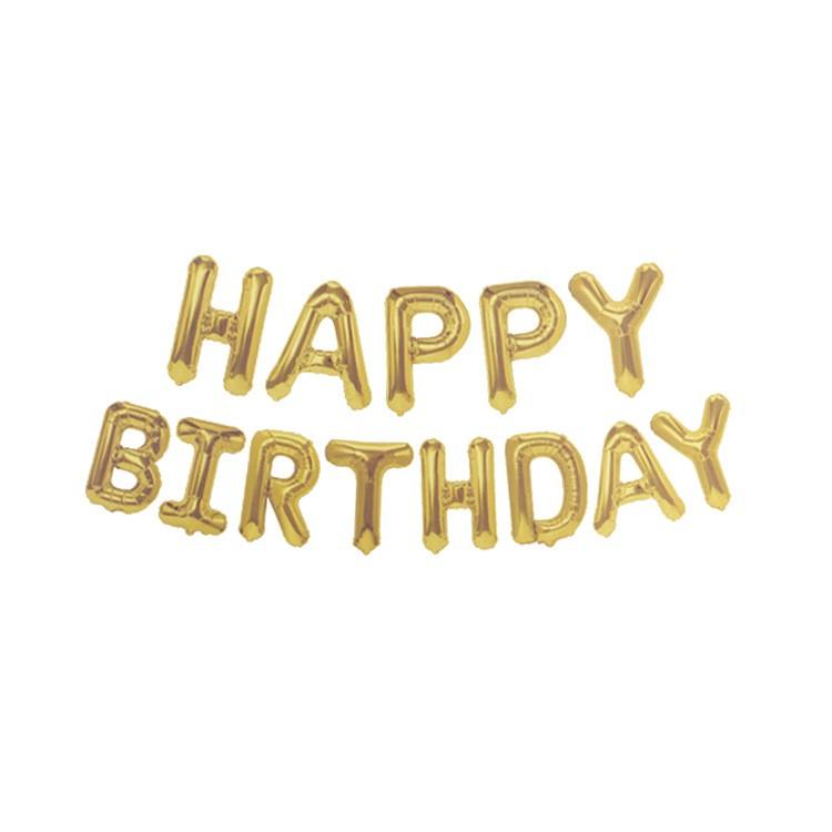 SelM 해피버스데이 골드 은박알파벳 풍선 생일 파티 가랜드형
