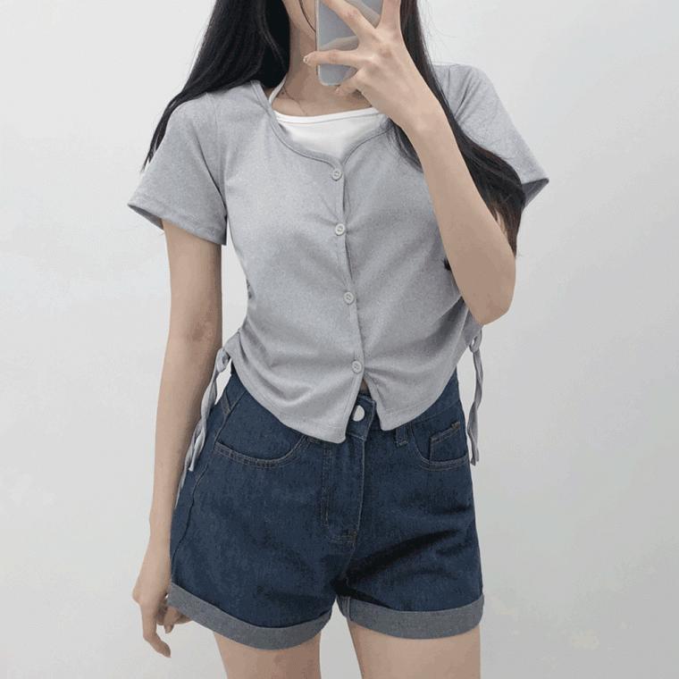 캠퍼스 옆셔링 레이어드 티셔츠