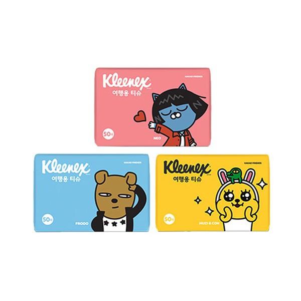 카카오프렌즈 크리넥스 여행용 휴대용 티슈 50매