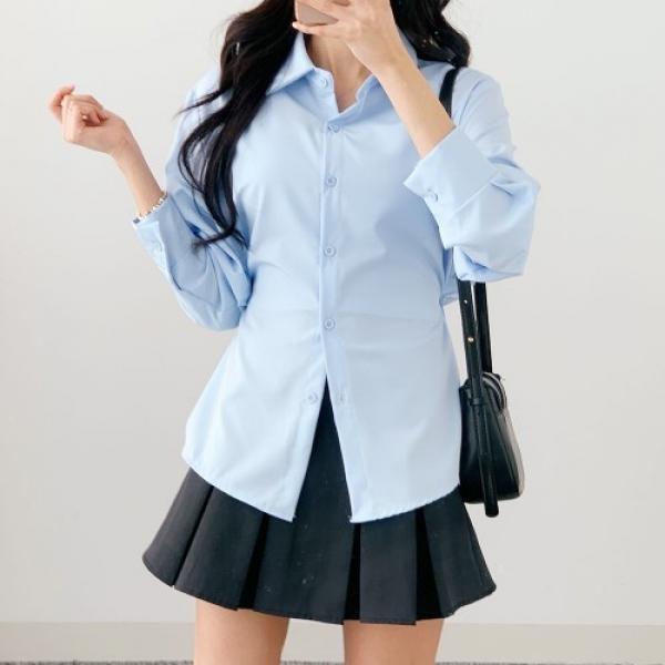 사이드 버튼 카라 셔츠