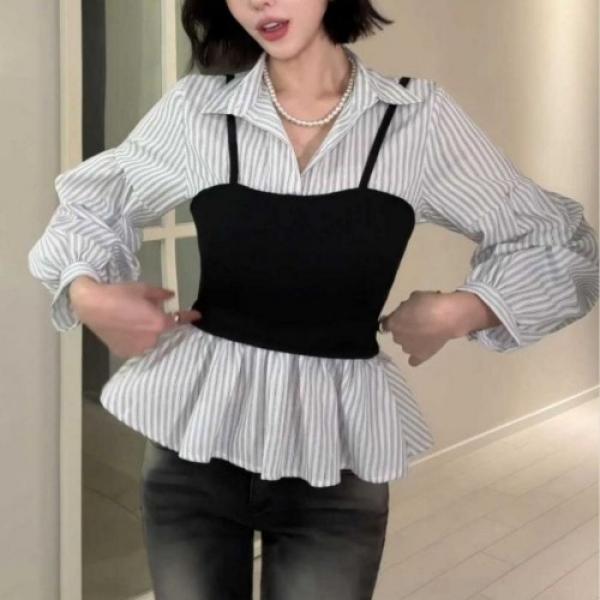 뷔스티에 레이어드 셔츠