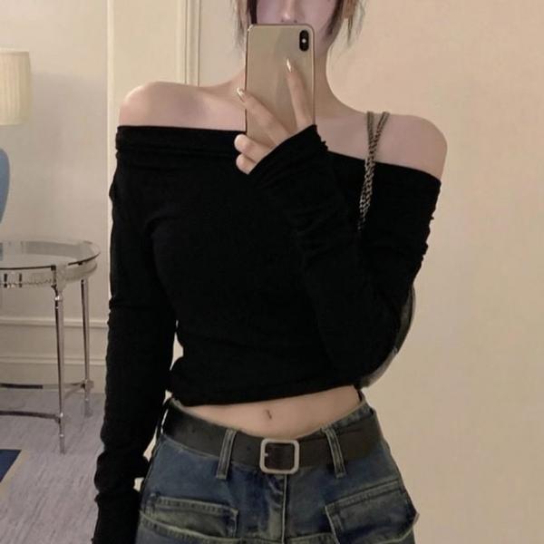 오프숄더 롱슬리브 티셔츠