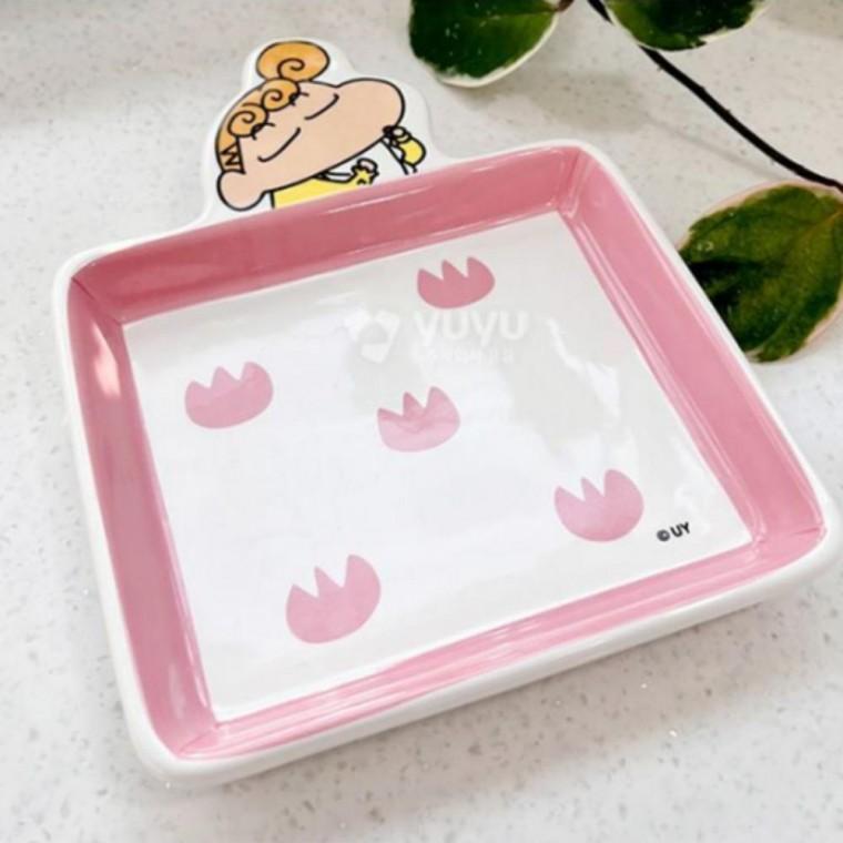 캐릭터 집들이선물 디저트 플레이팅 접시 그릇 - 핑크이불