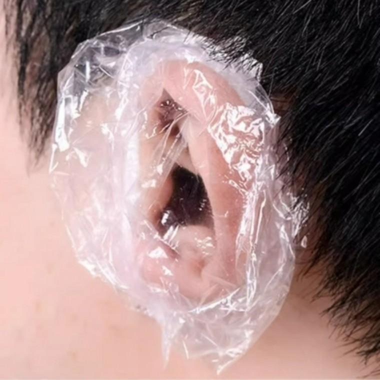일회용 비닐 방수 귀마개 100개입 염색 이어캡 이머머프 귀보호 비닐캡 미용 MM50204