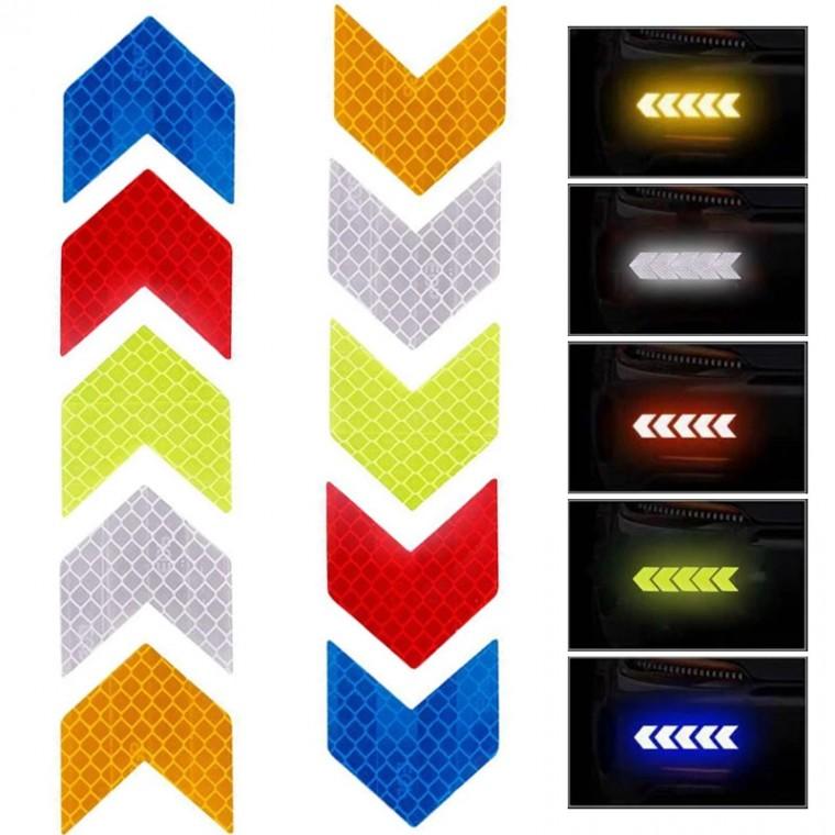 SelM 반사 테이프 10P 형광색 스티커 차량용 자동차 오토바이 야간 자전거 안전 운행