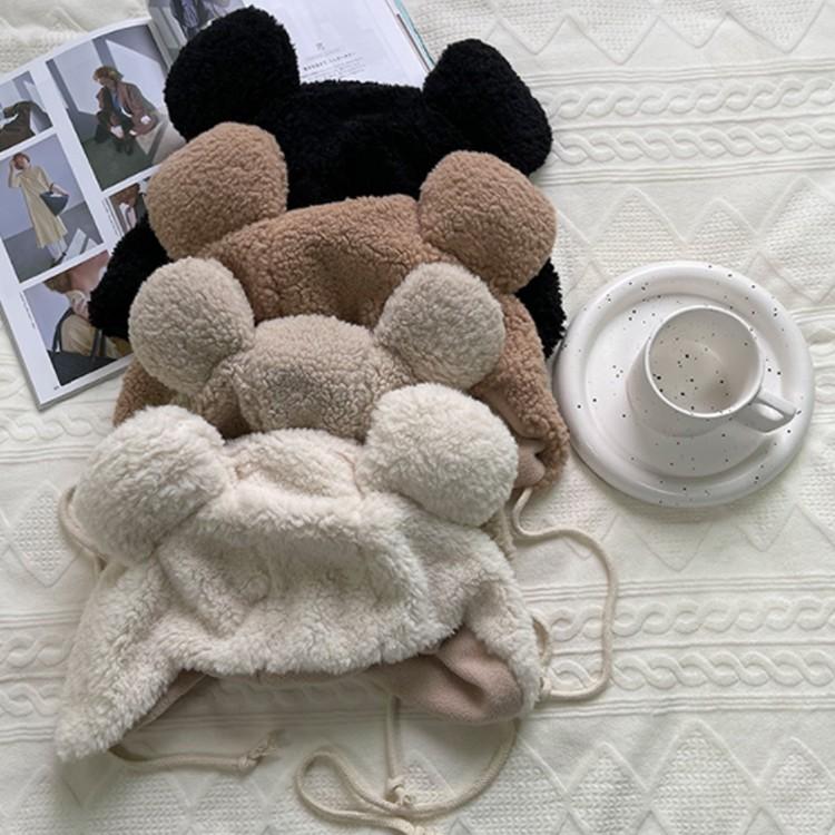 큐트 뽀글 곰돌이 털모자 곰돌이모자 곰돌이털모자 뽀글이모자 큰곰모자 동물모자 방한모자 귀마개모자