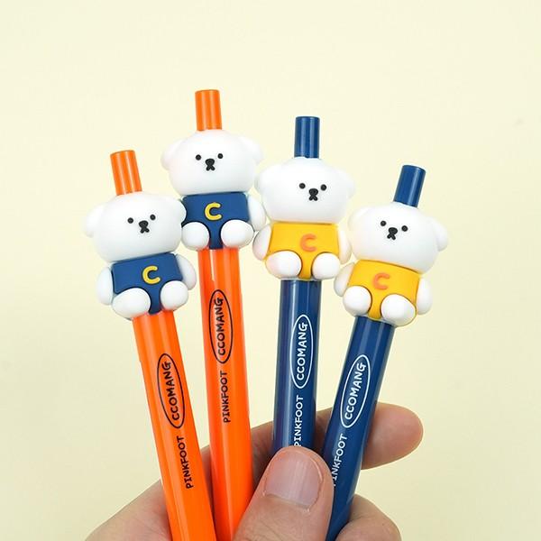 핑크풋 귀여운 꼬망 노크식 중성펜 볼펜 0.5mm
