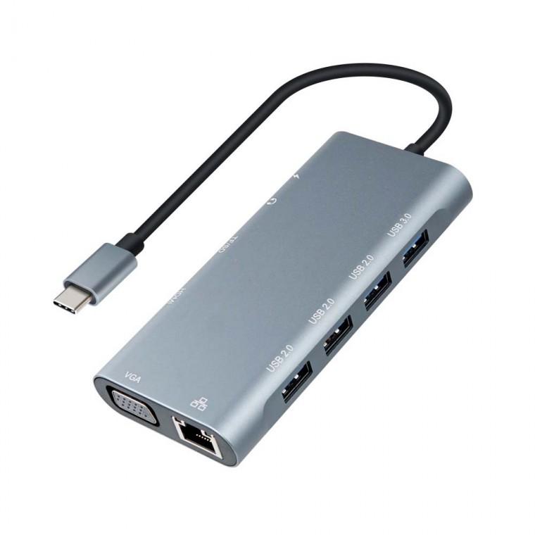 C타입 멀티허브 11 in 1 노트북 태블릿 카드리더기 PC 올인원 컨버터