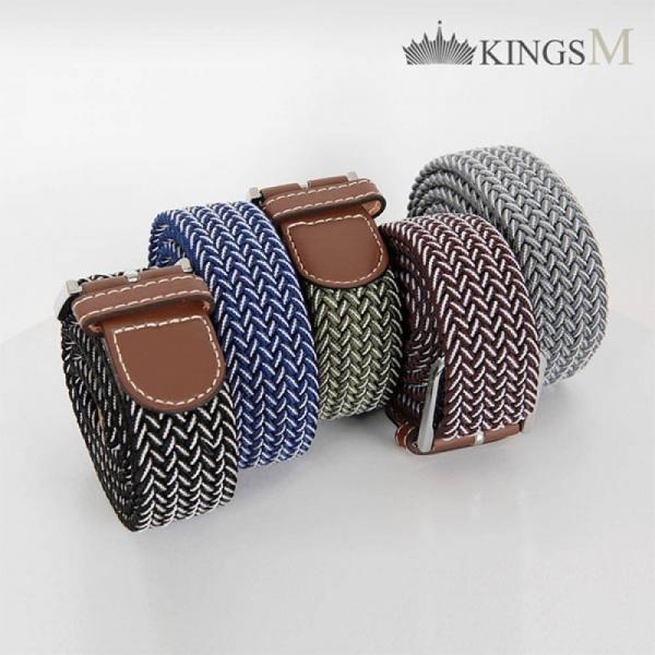 KING 화이트스판메쉬 벨트 남성벨트