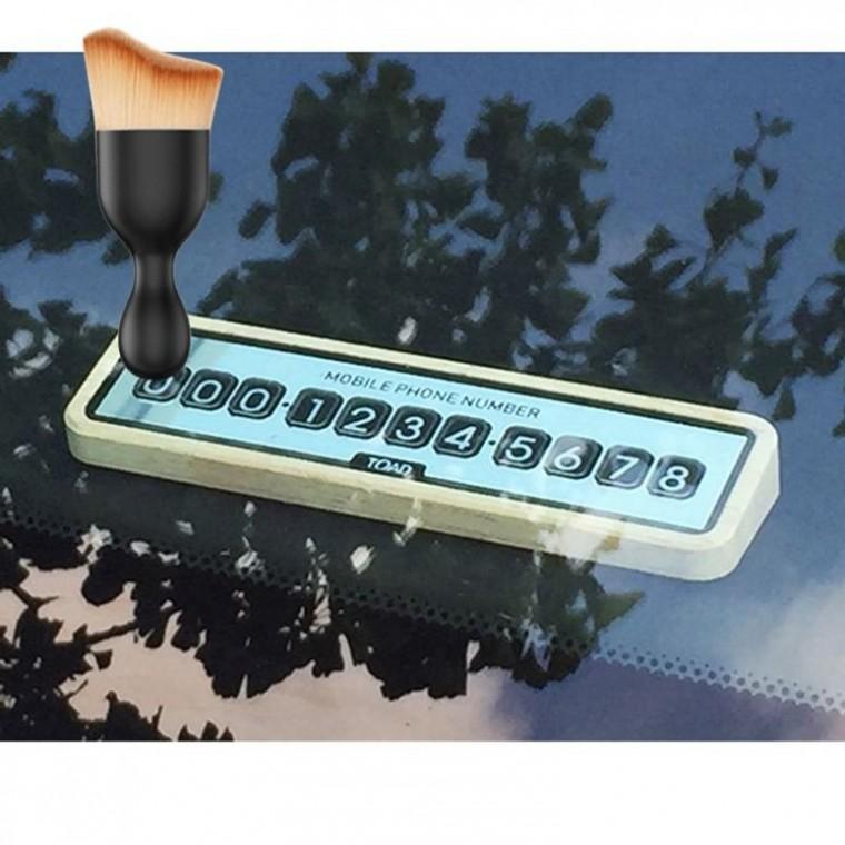 주차 알림 전화 번호판 나무 자동차 연락처 알림판 다용도 먼지 브러쉬 세트