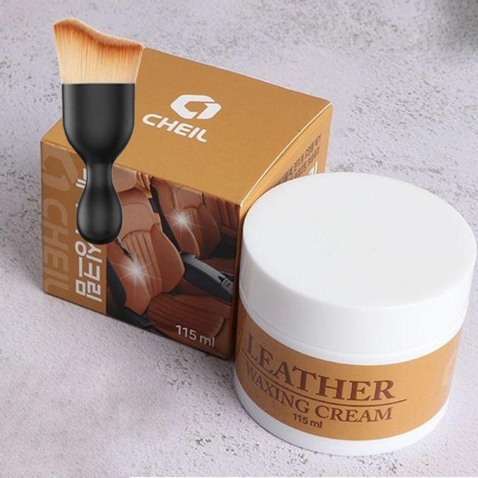 자동차 레더 왁싱 크림 시트 광택 보원 코팅제 115ml 다용도 먼지 브러쉬 세트