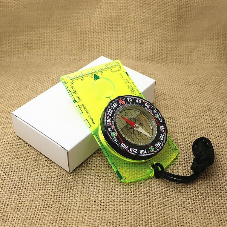투웨어 캠핑 등산용 확대경 눈금자 나침반 10.5cm