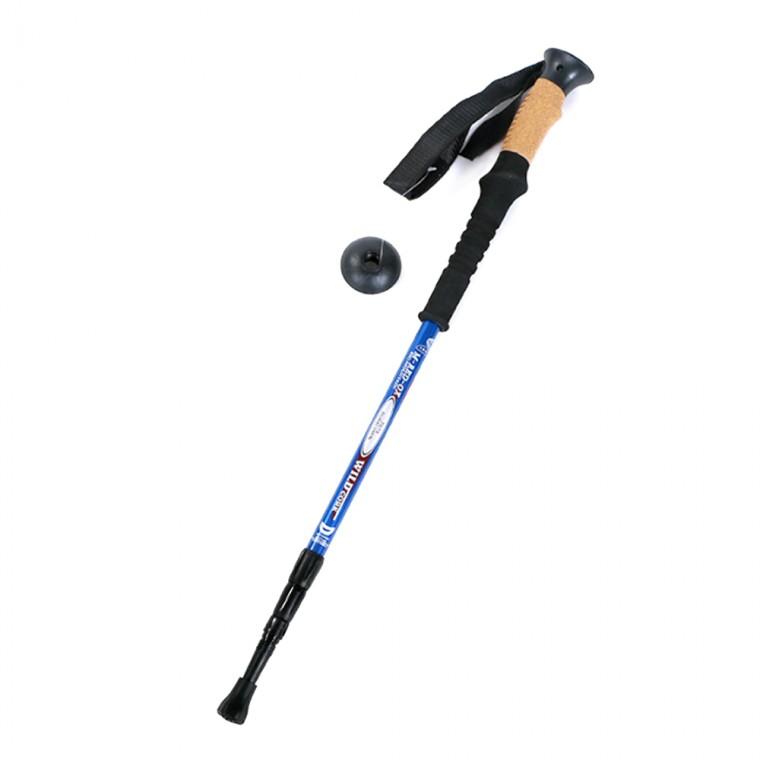충격흡수 접이식 등산스틱 등산지팡이 3단 (블루)