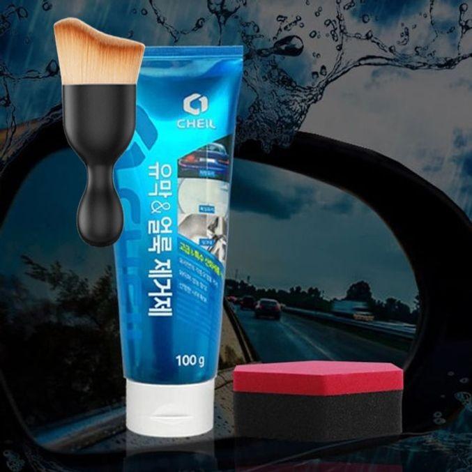 차량 유막 저게제 세차 유리창 유막 얼룩 제거제 100g 다용도 먼지 브러쉬 세트