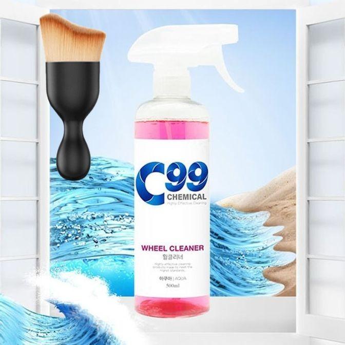 자동차 휠세정제 휠클리너 휠크리너 아쿠아향 500ml 다용도 먼지 브러쉬 세트
