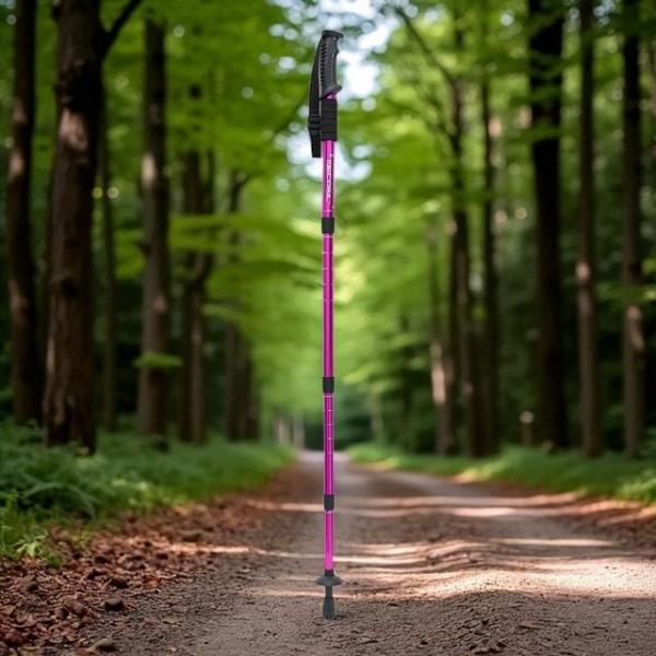 등산용스틱 등산지팡이 원마운트 4단 길이조절 등산스틱 퍼플 (110cm)
