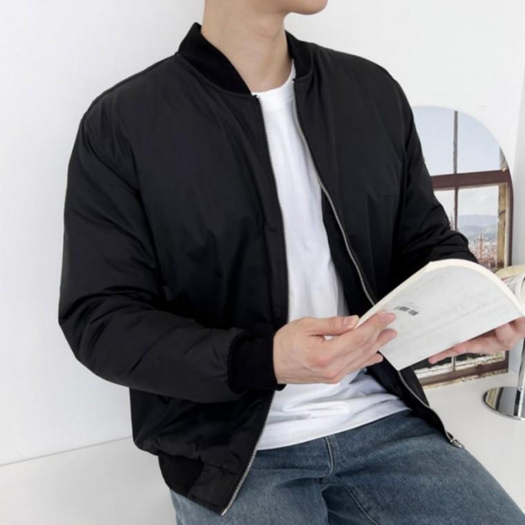 남성 겨울 데일리 베이직 블루종 패딩 항공점퍼