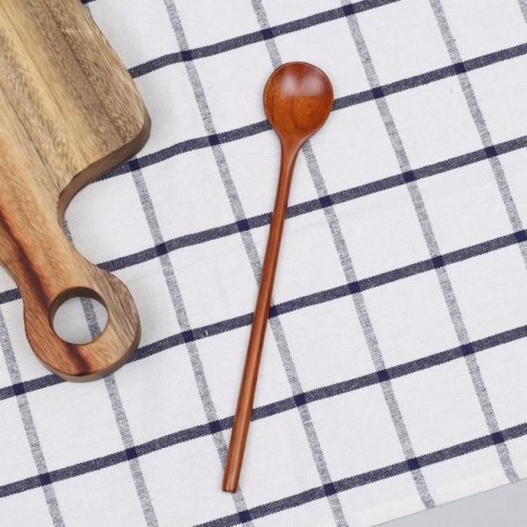 로즈우드 옻칠 원형 티스푼(대)