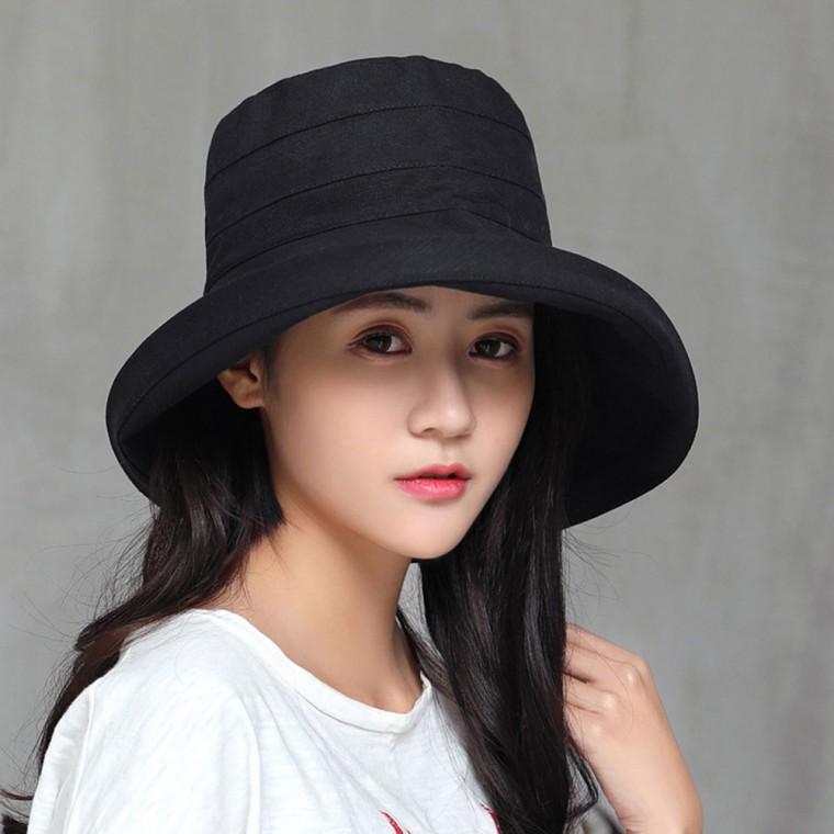 데일리 넓은챙 버킷햇 햇빛차단 벙거지 모자 (블랙)